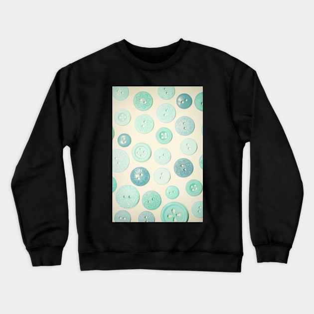 Vintage Blues Button Love Crewneck Sweatshirt by SharonJ